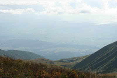 庄内平野と日本海の写真