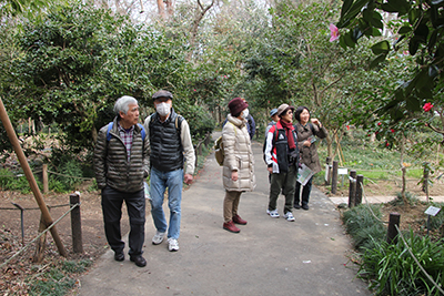 アリタキ植物園内を歩いている写真