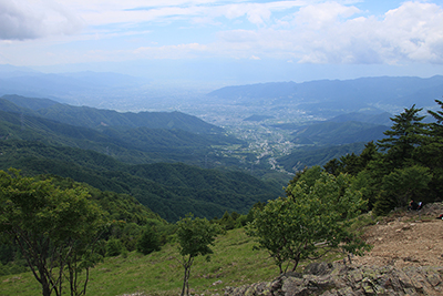 甲府盆地と南アルプス方面の写真