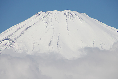 乙女峠から見た富士山山頂部の写真