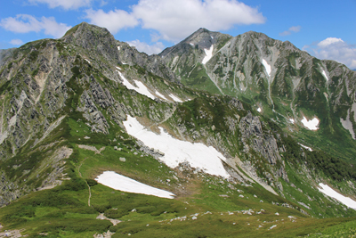 鬼岳と雄山の写真